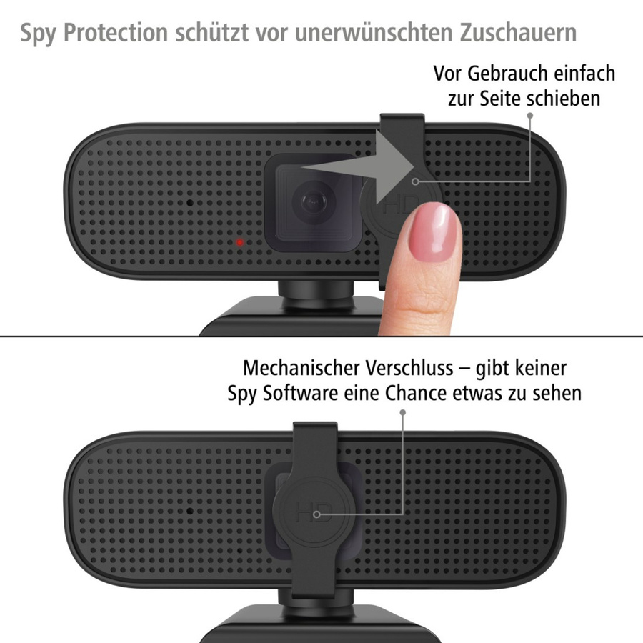 Hama Webcam C-400 Full HD mit Audio, Schwarz, USB-A Anschluss - Bild 2