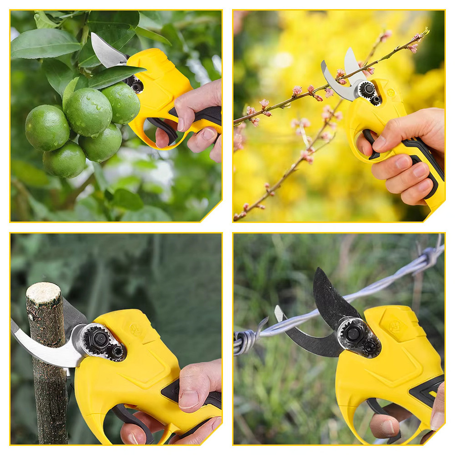 MELLWIN Bürstenlose elektrische Gartenschere mit 2-Gang-Funktion in Gelb, kompatibel mit Makita 18V Akku, 30mm Schnittkapazität - Bild 5