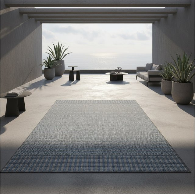 Outdoorteppich SARNTAL von Kadima Design im Vintage-Stil, Grau, Breite: 120 cm, Länge: 170 cm - Bild 1