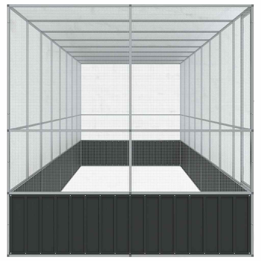 Vidaxl Voliere mit Erweiterung aus Stahl, Silber, B/T/H: 832 x 207 x 212 cm - Bild 2