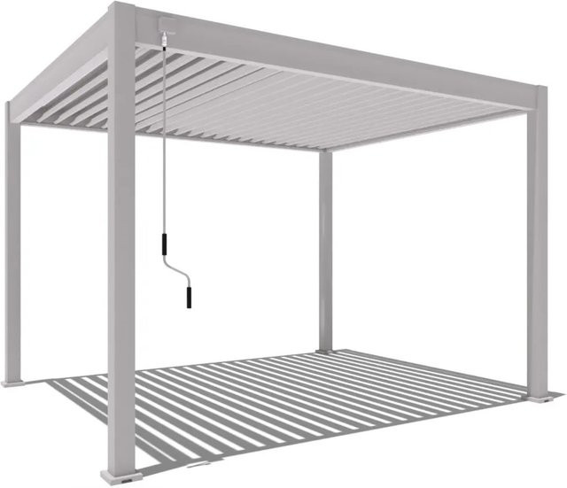 Weide Classic Pavillon Pergola aus Aluminium und Stahl mit Lamellendach, Farbe: Sand, B: 360 cm, T: 300 cm - Bild 1