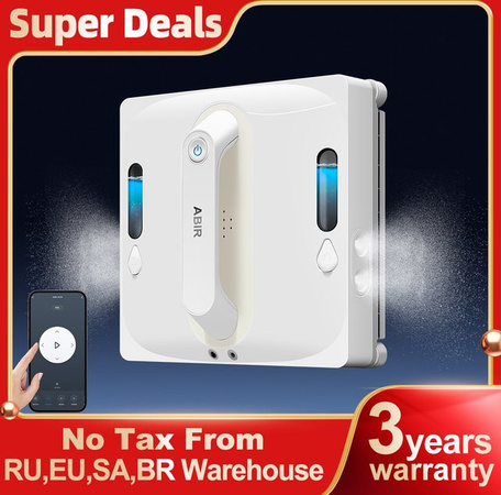 Fensterputzroboter ABIR WD9 in Weiß mit 4-Wege-Wasserspray, Floating Scraper Tech, Lasersensor und 9000 PA Vakuumsauger