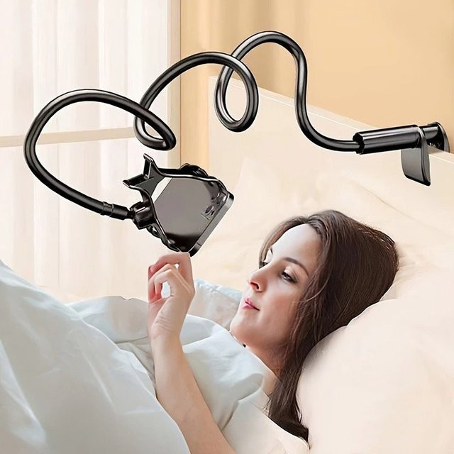 Universelle flexible Handyhalterung mit Klemmhalter für Bett und Tisch, verstellbare Smartphone-Halterung für Desktop und Bett, erhältlich in Blau und Schwarz - Bild 1