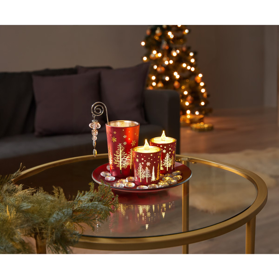 Weihnachtsteller von Viva Domo in Rot, rund für die Tischdekoration - Bild 4
