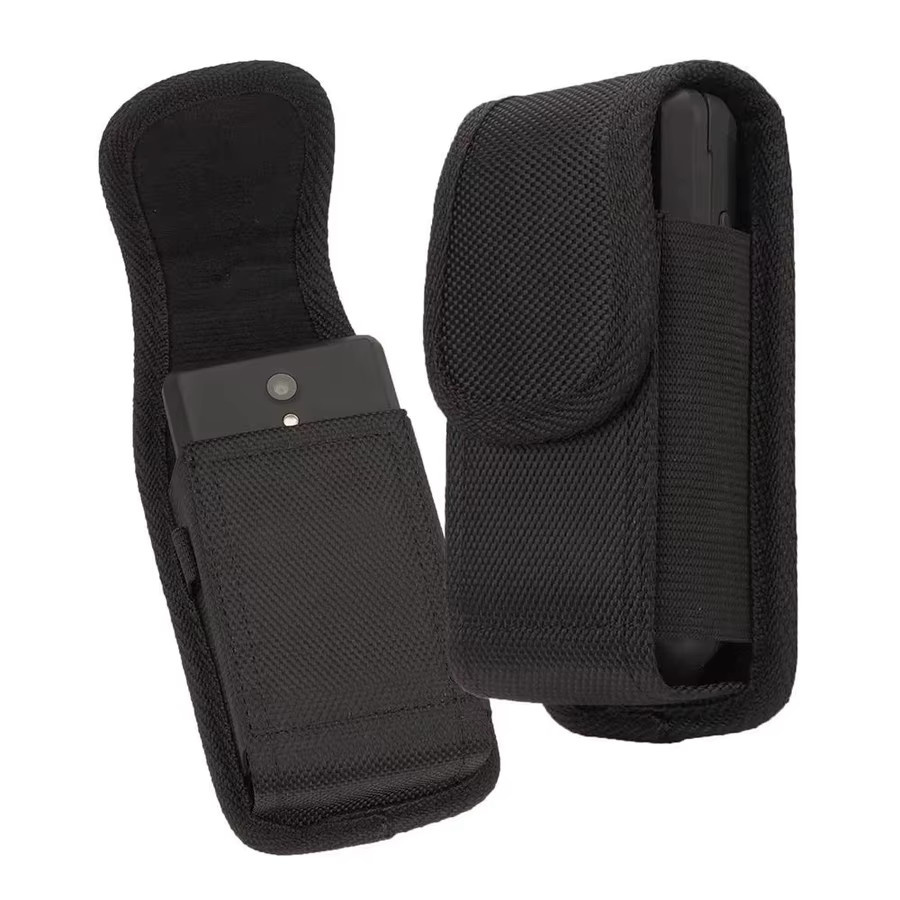 Telefon Holster aus Oxford-Tuch für Nokia 2760 und Nokia 2720 Flip sowie Alcatel Go Flip, Schwarz, mit Gürtelclip und Gürteltasche - Bild 4