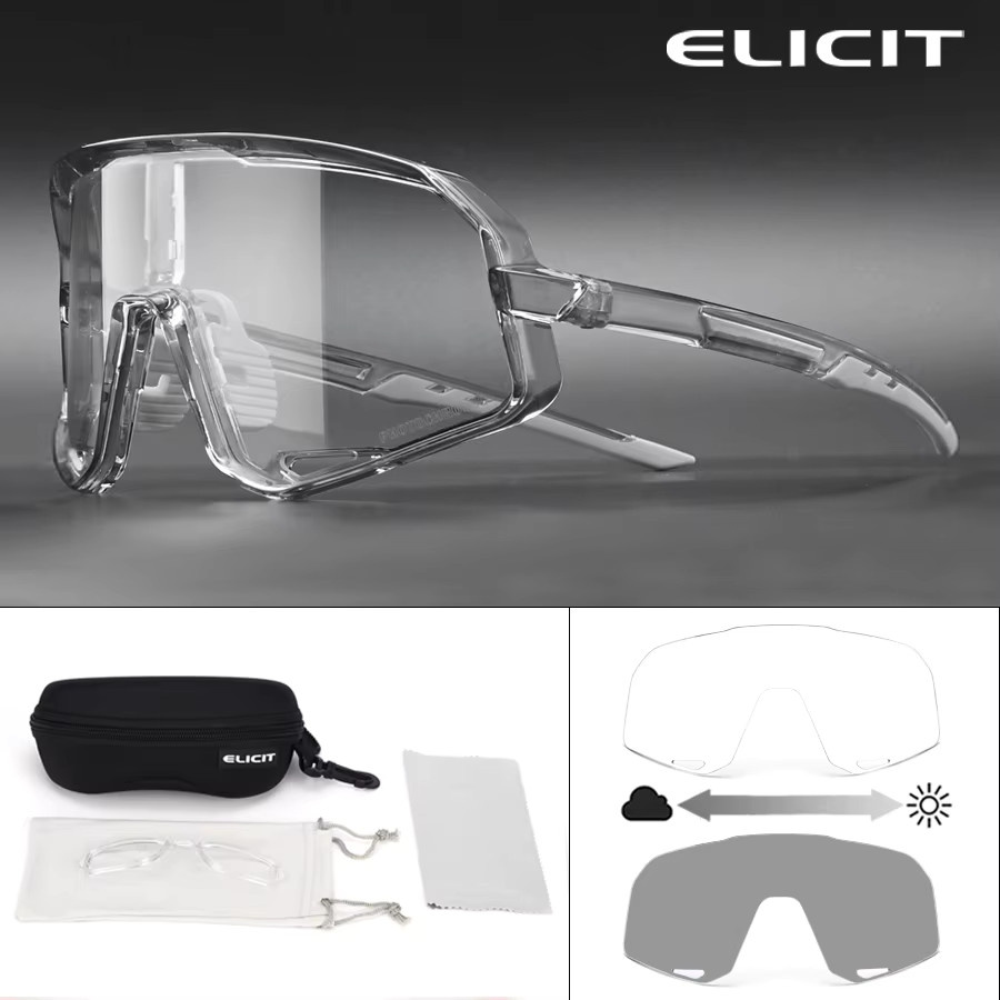 ELICIT E809 Radsport-Sonnenbrille, Unisex, Vollrand, Photochrome - Bild 1