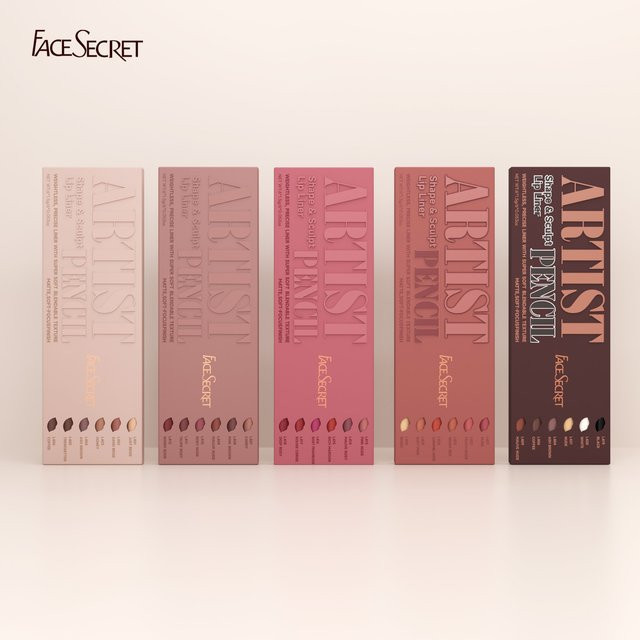 FACESECRET Lipliner-Set, 6 Farben, Nude-Pink, Matt, Unisex - Bild 1