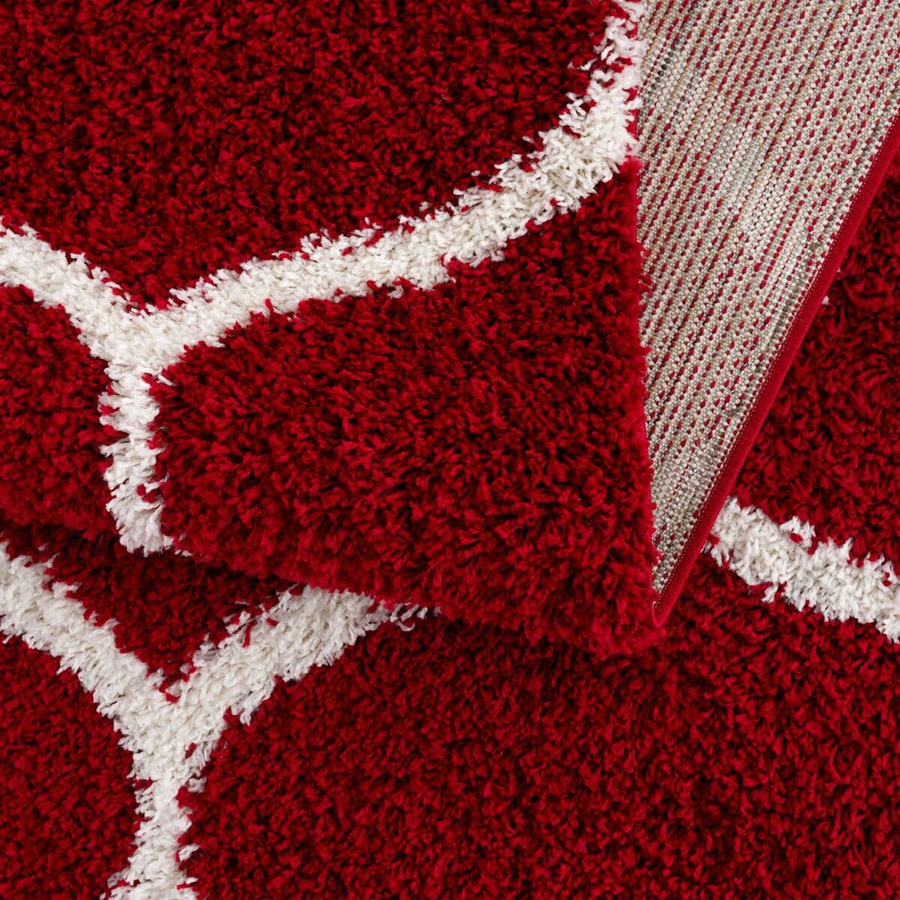 Sanat Hochflorteppich MADRID rund in Rot, Durchmesser: 200 cm - Bild 3