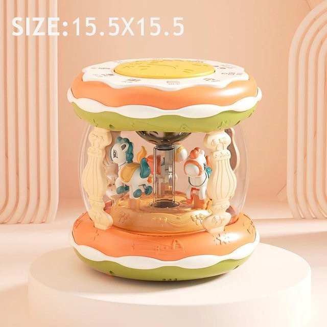 Kidsly Baby-Musikspielzeug, Karussell, Rotationsprojektor, Handtrommel, ab 0 Jahre - Bild 1