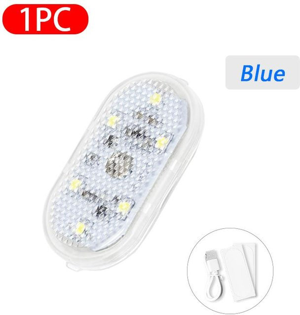 SEAMETAL Mini LED Touch Schalter Auto Innenraumleuchte, kabellose Umgebungs- und Nachtleselampe in Blau - Bild 1
