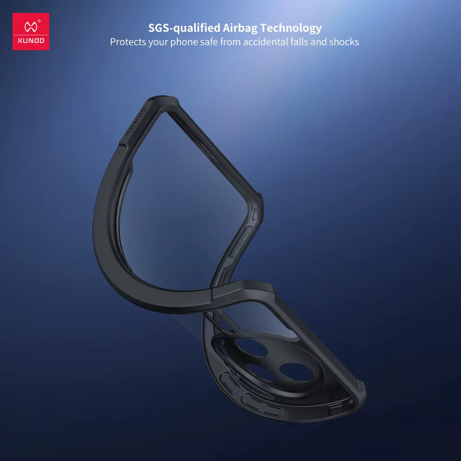 Xundd Schutzhülle für POCO F7 Pro und F7 Ultra, transparente Hybrid-Schale aus PC und TPU mit stoßfestem Airbag-Design und Kameraschutz, gestreift, transparent/schwarz - Bild 3