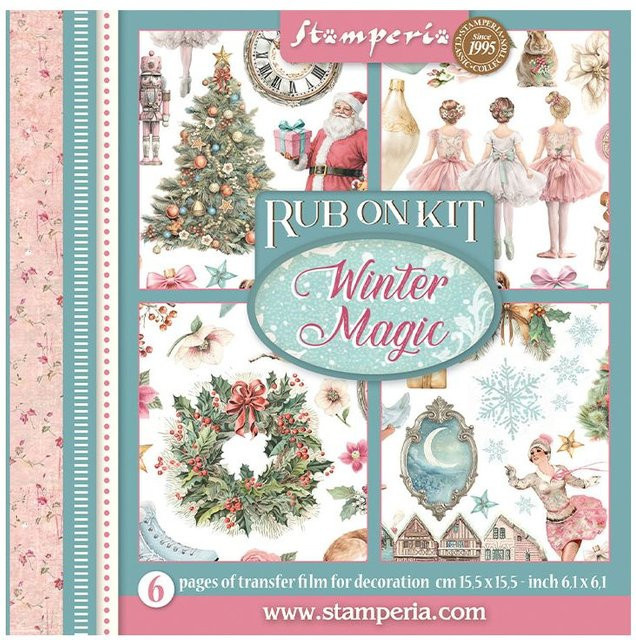 Stamperia Rub On Sortiment Winter Magic in Multicolor - Bild 1