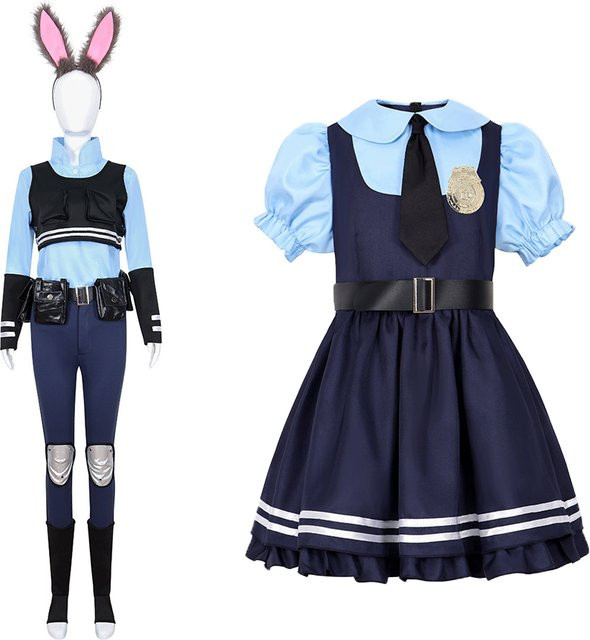 cosfans Judy Hopps Halloween Cosplay Kostüm, Mädchen, Disney, Blau - Bild 1