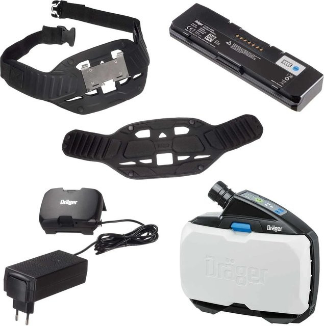 Dräger Gebläsefiltergerät Atemschutz X-plore 8000 PAPR Set Premium IP Grundgerät Schwarz-Weiß - Bild 1