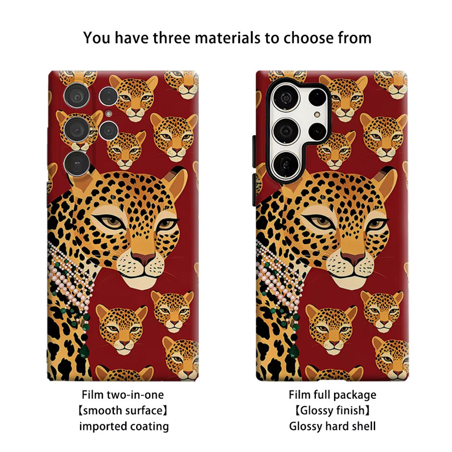 Stoßfeste doppelschichtige Handyhülle mit Jaguar-Motiv in Rot für Samsung Galaxy S26 S25 S24 S23 Ultra Plus - Bild 2