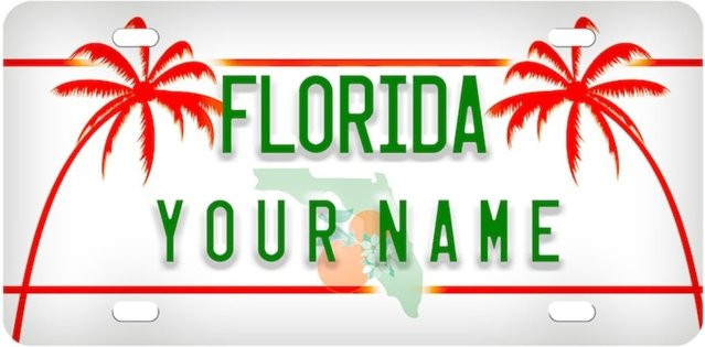 Personalisiertes Florida Aluminium Nummernschild von CIFBUY in Weiß als Auto und Motorrad Dekor - Bild 1