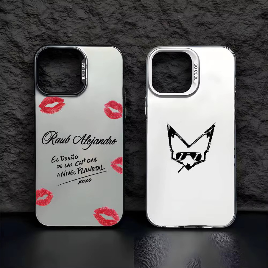 Handyhülle Rapper Rauw Alejandro für iPhone 11 bis 17 Pro Max in Schwarz Lila Matt Laser Metallic Aurora Design - Bild 1