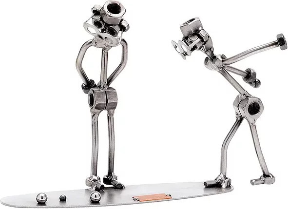 Schraubenmännchen Hinz & Kunst Boule oder Boccia Spieler aus Metall in Silber - Bild 1