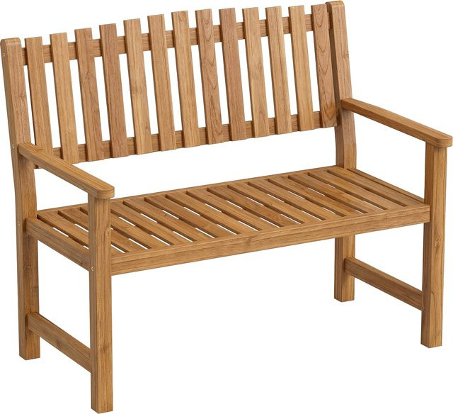 Outsunny Gartenbank 2-Sitzer aus FSC Akazienholz in Naturholz, Lamelldesign mit Armlehnen, B/T/H: 112 x 64 x 92 cm - Bild 1