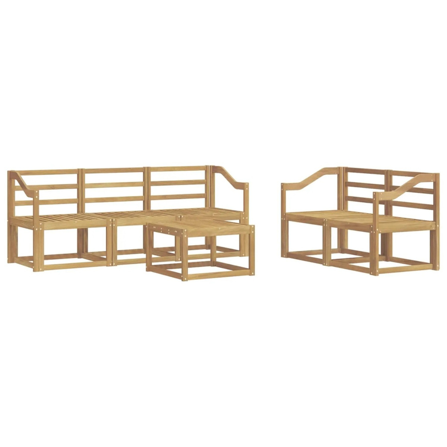 vidaXL Outdoor-Sofagarnitur 6-teilig aus Akazienholz in Weiß, B/T/H: 59 x 59 x 37 cm - Bild 2