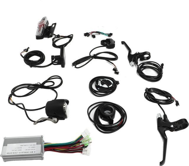 Igeteck Elektrofahrrad Umbausatz mit Motor, 17A Controller und M3 Display Kit für 250W bis 350W Motoren, 36V/48V, Schwarz - Bild 1