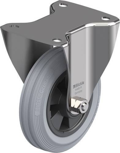 Blickle Bockrolle BX-VPP 150XR-SG in Schwarz und Grau mit Edelstahlschraube, Rad-Durchmesser: 150 mm, Tragfähigkeit (max.): 135 kg - Bild 1