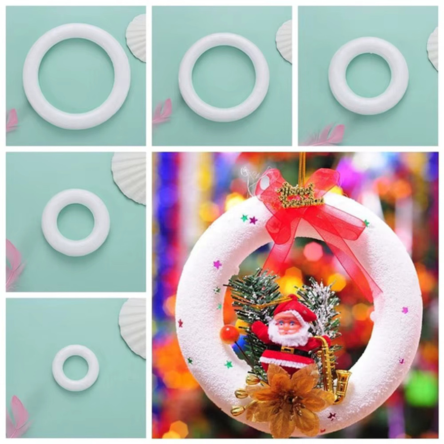 Weißer Polystyrol Schaumring für DIY Handwerk und Weihnachtsdekorationen - Bild 2