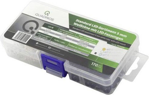 Quadrios LED-Sortiment in Warmweiß und Kaltweiß, 5mm, 20mA, 3.0V - Bild 1