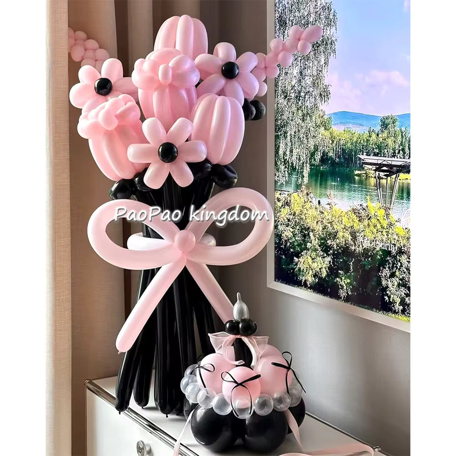 Potdemiel Magische Ballon Blume in Pink für Geburtstag, Party und Hochzeit als DIY Dekoration oder Brautstrauß - Bild 2