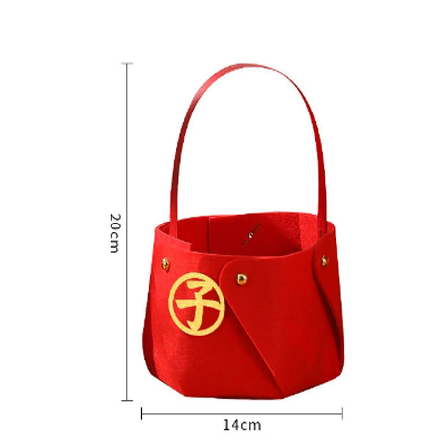 4 Stück rote Stoff-Geschenktaschen für Hochzeiten und Feierlichkeiten mit Griffen - Bild 2