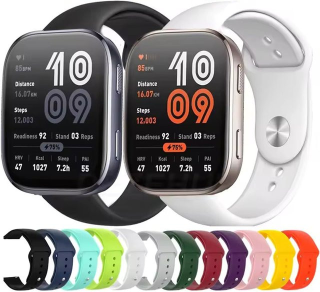 VATMENS Uhrenarmband Silikon, Bunt, Unisex, 22 mm, für Amazfit Bip 6, Bip 5 - Bild 1