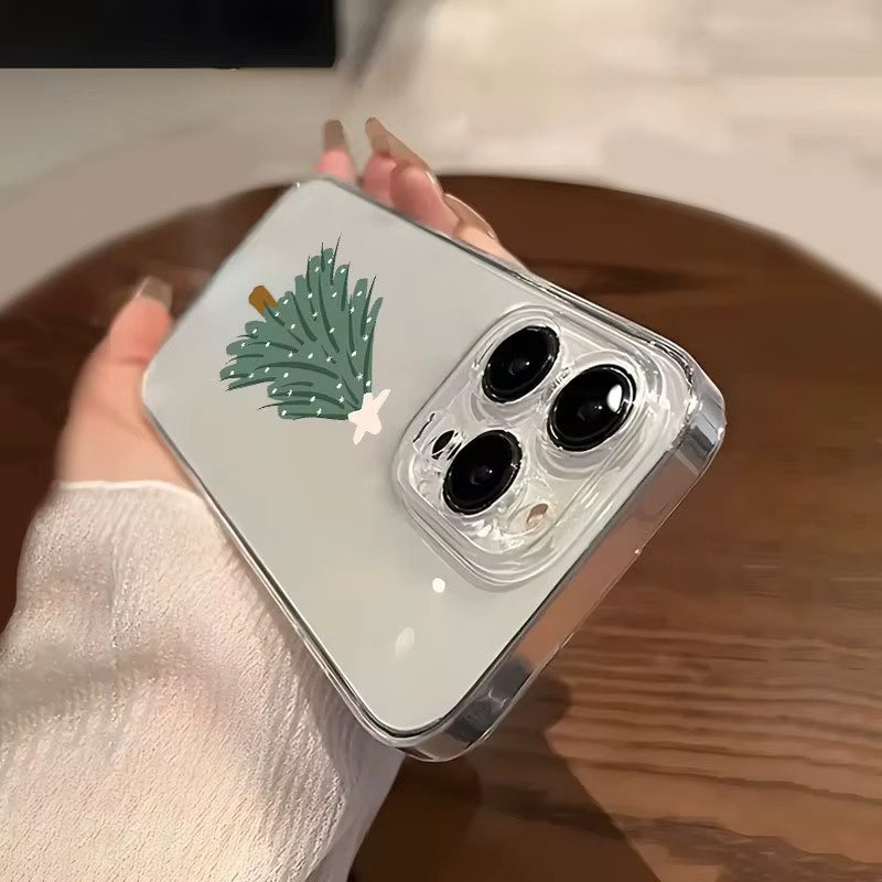 Transparente TPU-Handyhülle mit grünem Weihnachtsbaum-Design für Apple iPhone 11 bis iPhone 17 Pro Max - Bild 2