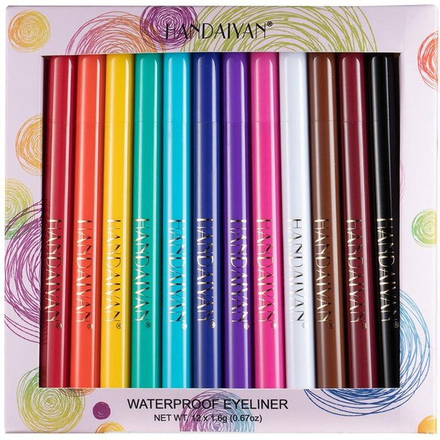 HANDAIYAN Eyeliner-Set, 12 Farben, flüssig, wasserfest - Bild 1