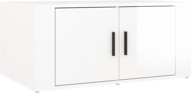vidaXL Couchtisch in Hochglanz-Weiß aus Holzwerkstoff, rechteckig, B/T/H: 80 x 50 x 36 cm - Bild 1