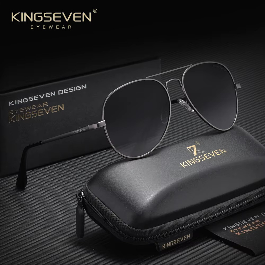 KINGSEVEN Sonnenbrille Aviator, Vollrand, Metall, Unisex, polarisiert - Bild 1