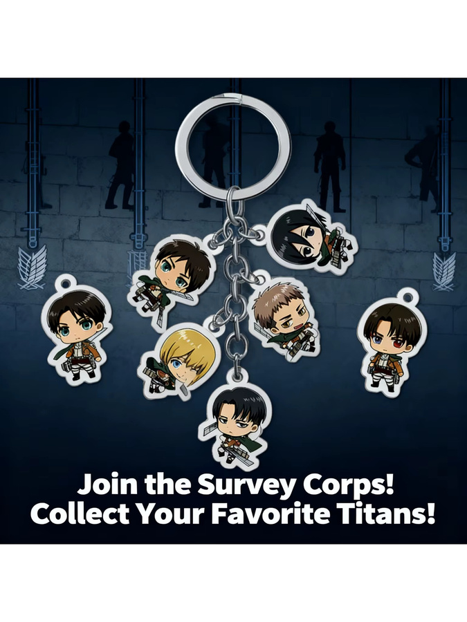 Bandai Attack on Titan Acryl-Schlüsselanhänger, 5er-Set - Bild 3