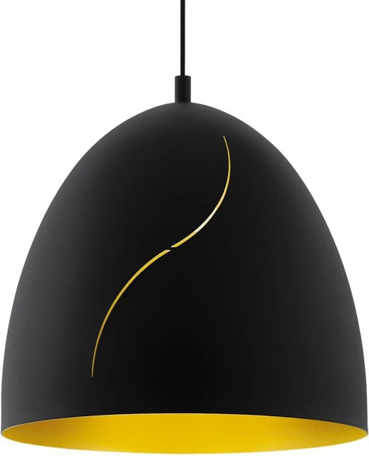 Eglo Hängeleuchte Hunningham im Vintage-Design aus Stahl, Schwarz-Gold, E27 - Bild 1