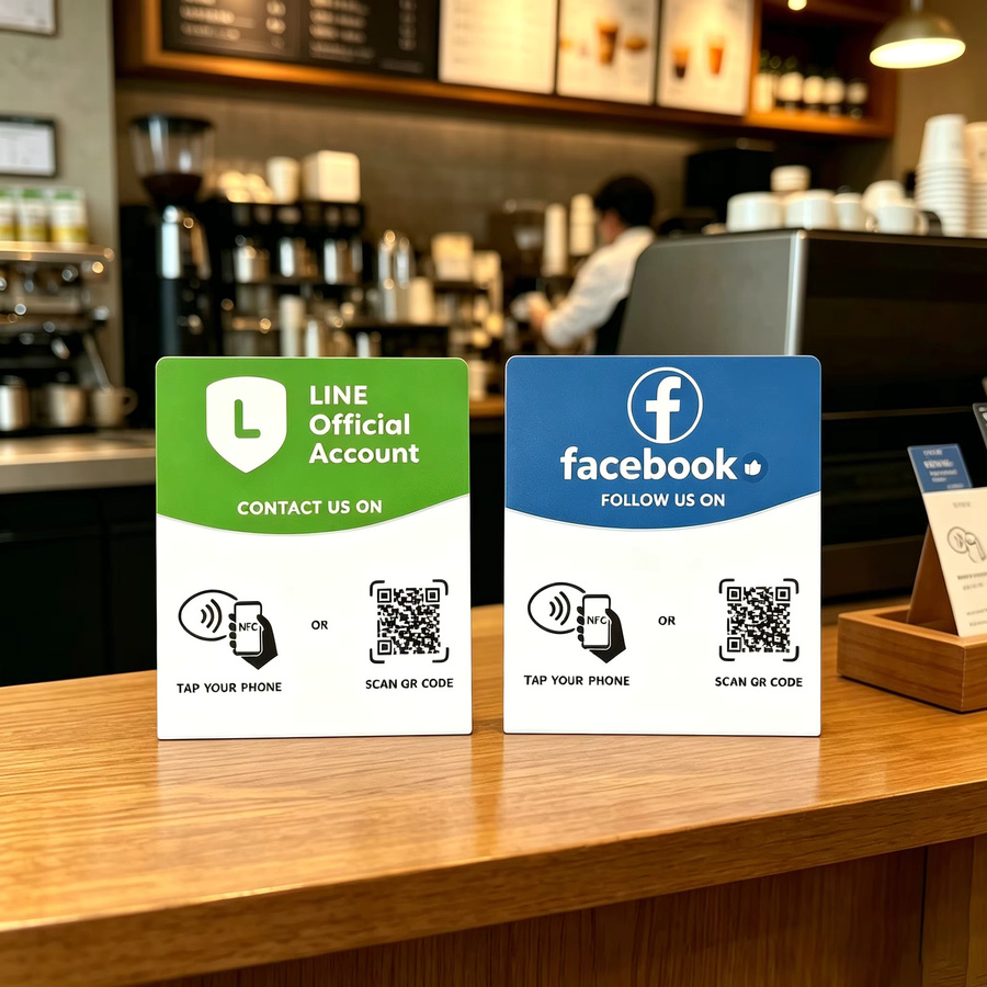 HACHANLUN NFC-Stationstabelle N-Tag 215 Crad für Google Reviews in Schwarz, programmierbare 13,56 MHz NFC-Biegekarte zur Bewertungsanzeige - Bild 1