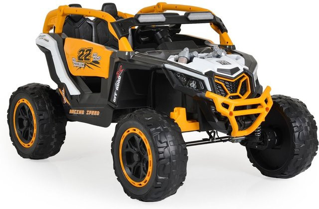 Moni Jeep Kansas Elektrofahrzeug mit Fernbedienung orange weiß - Bild 1