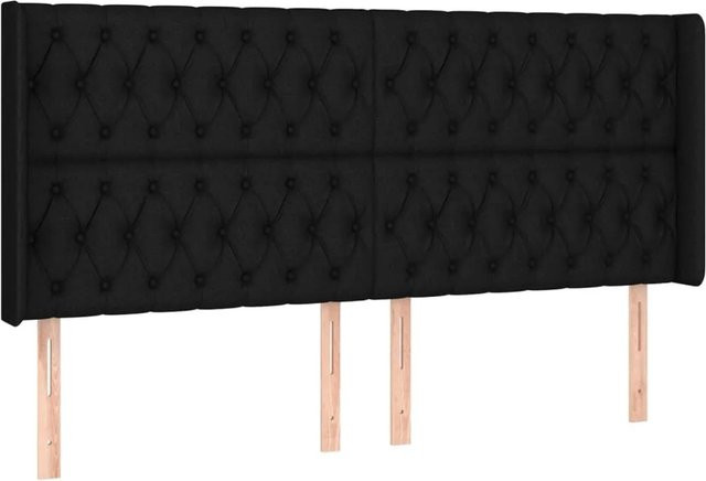 vidaXL LED Kopfteil Modern Schwarz mit USB-Ladeport und integrierter Beleuchtung, B/T/H: 183 x 16 x 118 cm - Bild 1