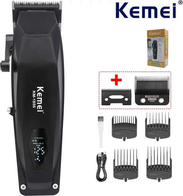 Kemei KM-1856 Herren-Haarschneidemaschine, Schwarz - Bild 1