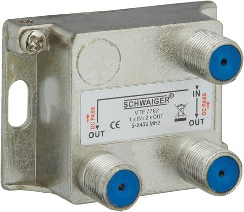 SCHWAIGER Verteiler für Fernsehgeräte und Satellitenanlagen, Silber, Metall - Bild 1