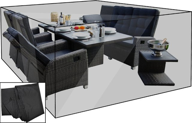 OUTFLEXX Premium Abdeckhaube für Garten-Essgruppen, schwarz, B/T/H: 223 x 203 x 110 cm - Bild 1