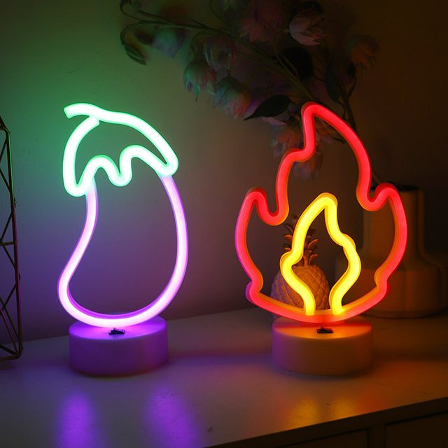 Neonlicht LED Flammen-Schild in Mehrfarben als Deko-Lampe für Bar, Restaurant oder Wohnzimmer - Bild 1