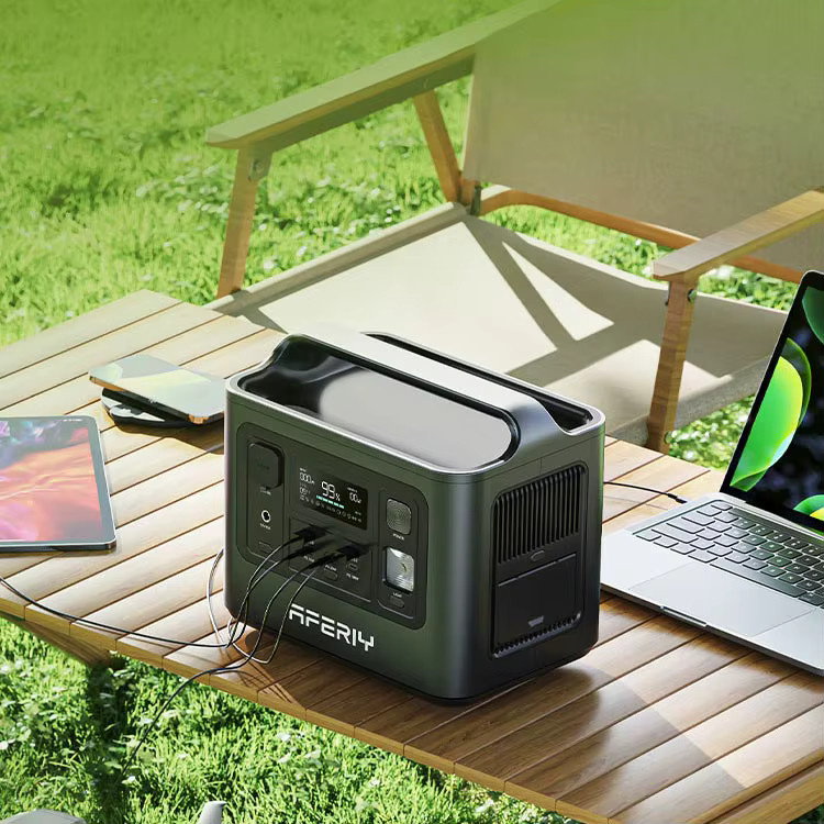 AFERIY P010 Tragbare Powerstation mit 800W und 512Wh LiFePO4 Akku, Grau, Outdoor-Generator mit 8 Ausgängen - Bild 2