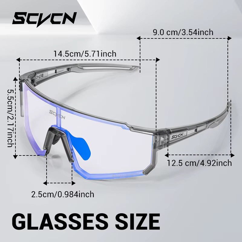 SCVCN Photochrome Sonnenbrille, Vollrand, Schwarz, Unisex - Bild 4