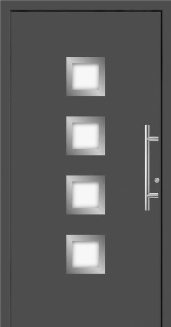 Splendoor Moderno Aluminium-Haustür mit Glaseinsatz, Anthrazit Metallic, B/H: 110 x 210 cm, Anschlag Rechts - Bild 1