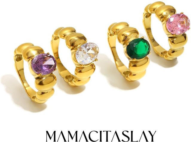 MamacitaSlay Strassringe, Edelstahl, Gold, Damen - Bild 1