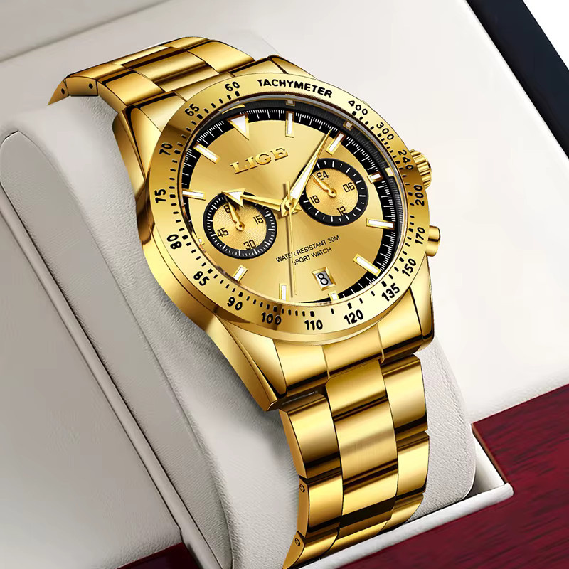 LIGE Armbanduhr Quarz, Edelstahl, Datum, Herren - Bild 2