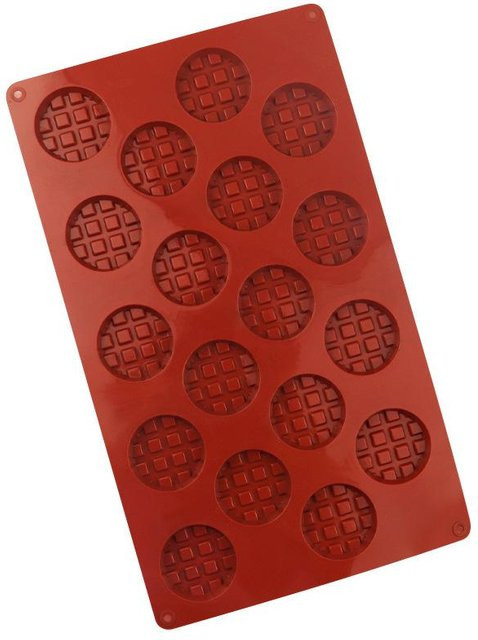 SEEQS Silikonform rund für Waffeln, Schokolade und Aromakerzen, lebensmittelecht, braun - Bild 1